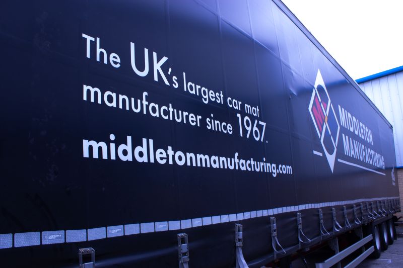 Side of a lorry with Middleton Manufacturing livery
